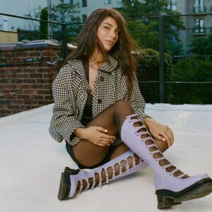 Marc Jacobs Dr. Martens Women's Lavender Kiki Lace-Up Boots